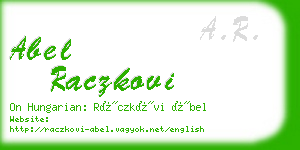 abel raczkovi business card